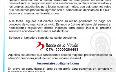 Comunicado para estudiante semestre 2020-I