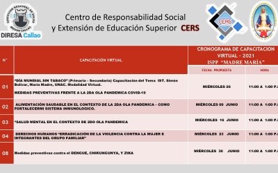 CRONOGRAMA DE CAPACITACION VIRTUAL IESPP MADRE MARIA – 2021
